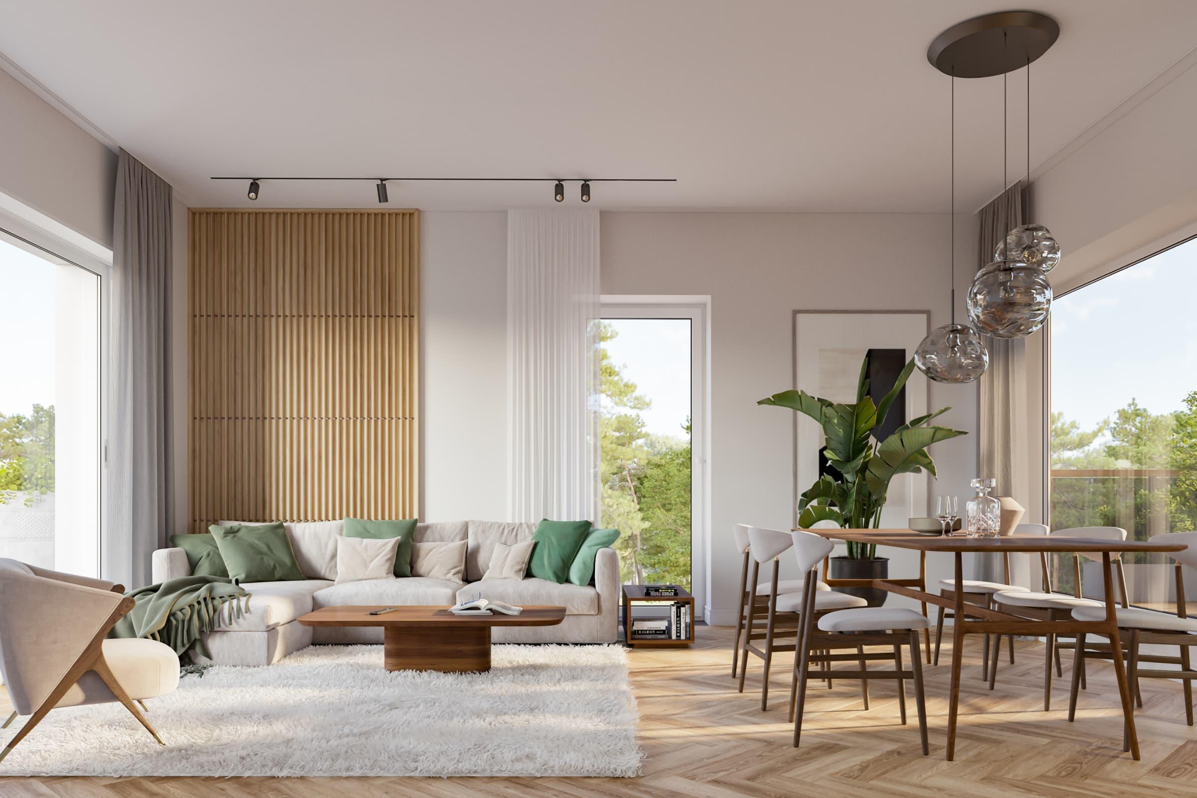 A meeting place for the whole family – an open-plan living room